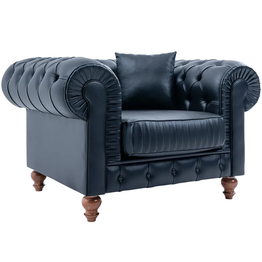 Fotoliu lounge de relaxare cu scoica tapitata tip chesterfield FIELD [1]