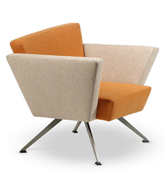 Fotoliu office in stil retro mid century cu cadru metalic - CORNER [2]