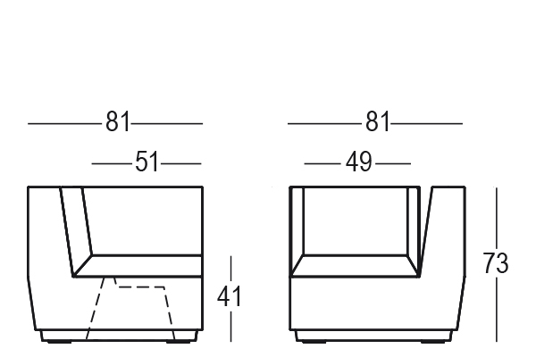 Modul coltar canapea din plastic in stil minimalist geometric - BIG CUT Corner [6]