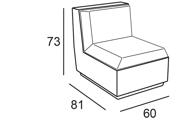 Fotoliu / modul canapea din plastic in stil minimalist geometric - BIG CUT Module [6]
