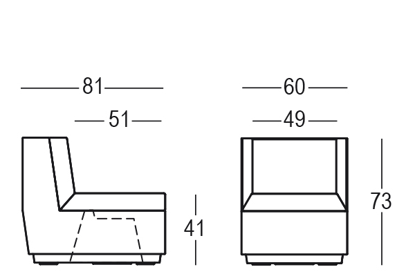 Fotoliu / modul canapea din plastic in stil minimalist geometric - BIG CUT Module [7]