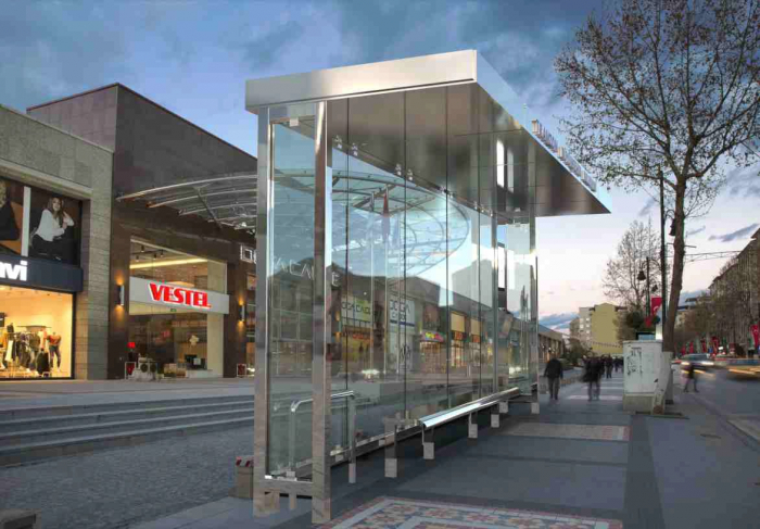 KUZGUN Mobilier urban stradal Statii de autobuz din otel inoxidabil [2]
