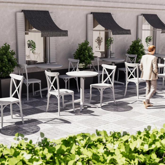 Masa de terasa cu blat rotund rabatabil diametru 60 cm - MOON [5]