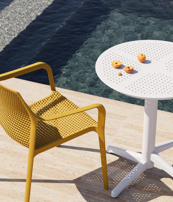 Masa de terasa cu blat rotund rabatabil diametru 60 cm - MOON [7]