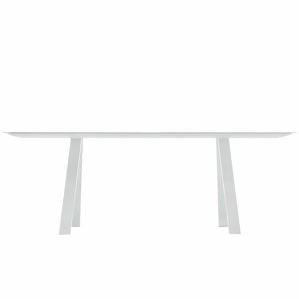 Masa fixa cadru aluminiu extrudat cu blat HPL compact cu management al cablurilor ARKI_TABLE [5]