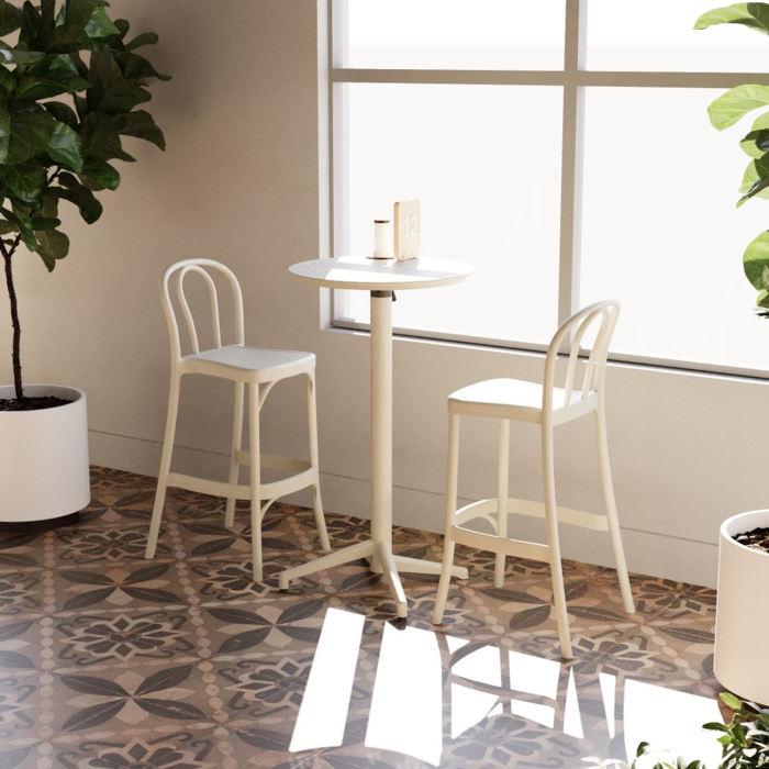 Masa inalta cu blat rotund 60 cm si rabatabil - MOON [2]