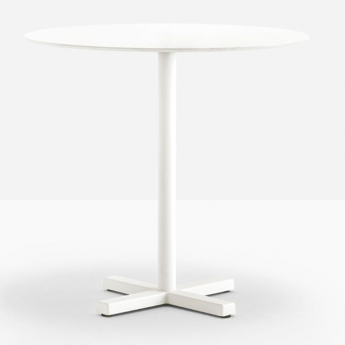 Masa rotunda cu picior central metalic si blat din otel LAMINERA BOLD [2]