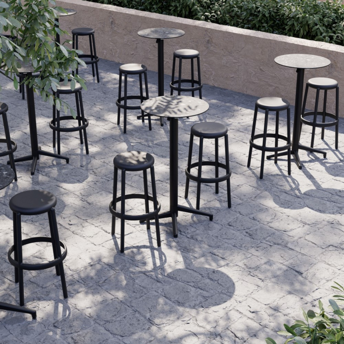 Mese inalte de bar cu blat rotund rabatabil din plastic MOON BAR [3]