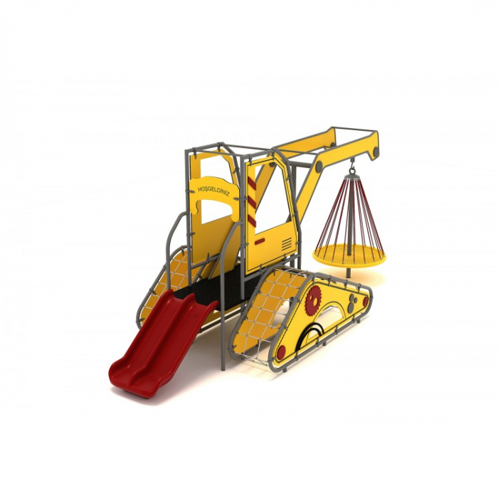 O1YN Seria HDPE Echipament loc de joaca Excavator cu Tobogan si Cățărătoare [2]