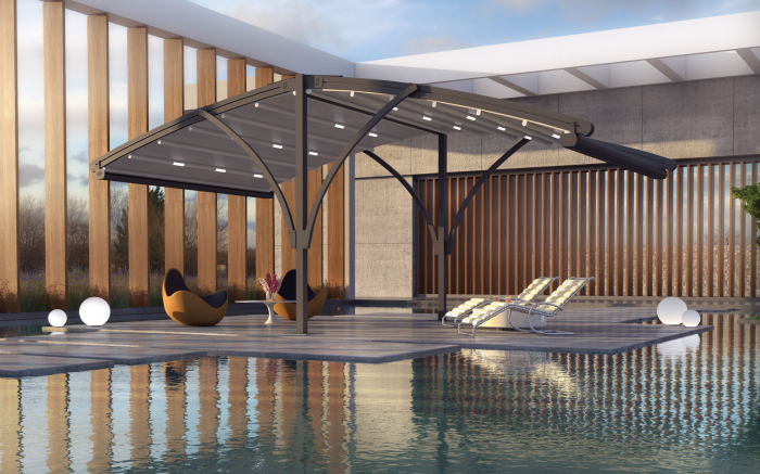 Pergola curbata profesionala pentru plaja / terasa Serenita L5 [1]