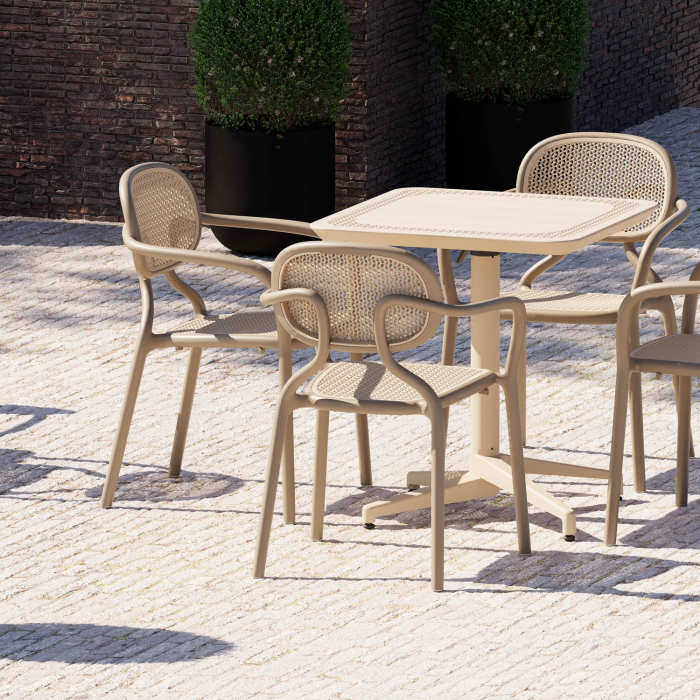 Scaun cu brate de terasa stivuibil realizat din plastic - HAZ [2]