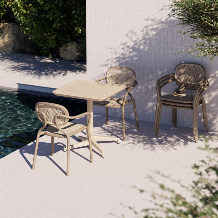 Scaun cu brate de terasa stivuibil realizat din plastic - HAZ [3]