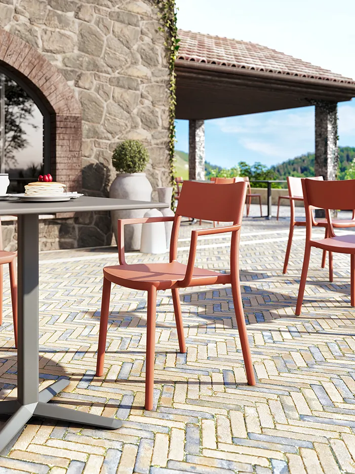 Scaun cu brate stivuibil de terasa / exterior in stil minimalist - TO-ME B [3]