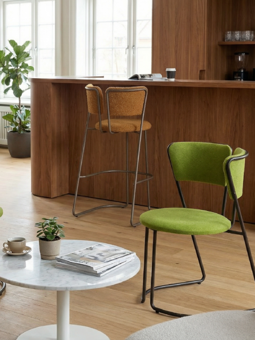 Scaun de bar cu cadru metalic in stil retro industrial - DUO [3]