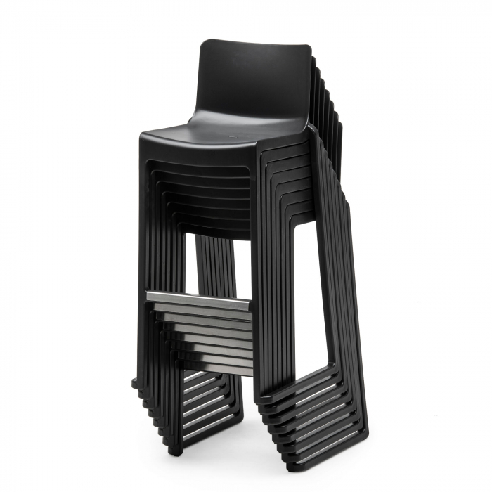 Scaun de bar din plastic cu cadru tip sanie pentru plaja - KASAR [1]