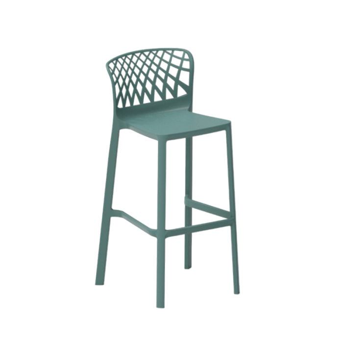 Scaun de bar din plastic cu design scultural geometric - PORTO H75 [5]