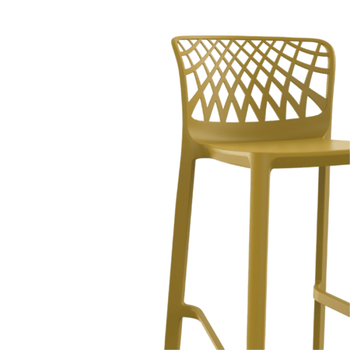 Scaun de bar din plastic cu design scultural geometric - PORTO H75 [2]
