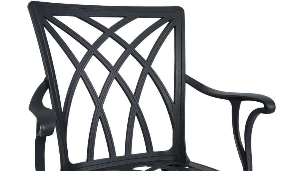 Scaun de terasa cu brate din metal in stil art nouveau - LINE [2]