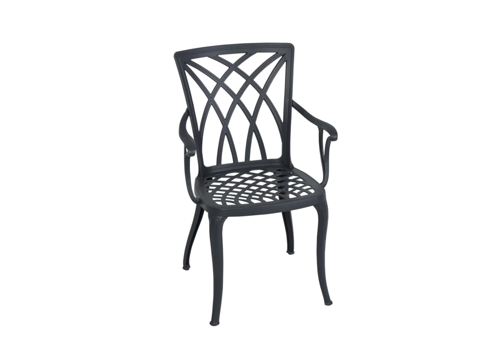 Scaun de terasa cu brate din metal in stil art nouveau - LINE [1]