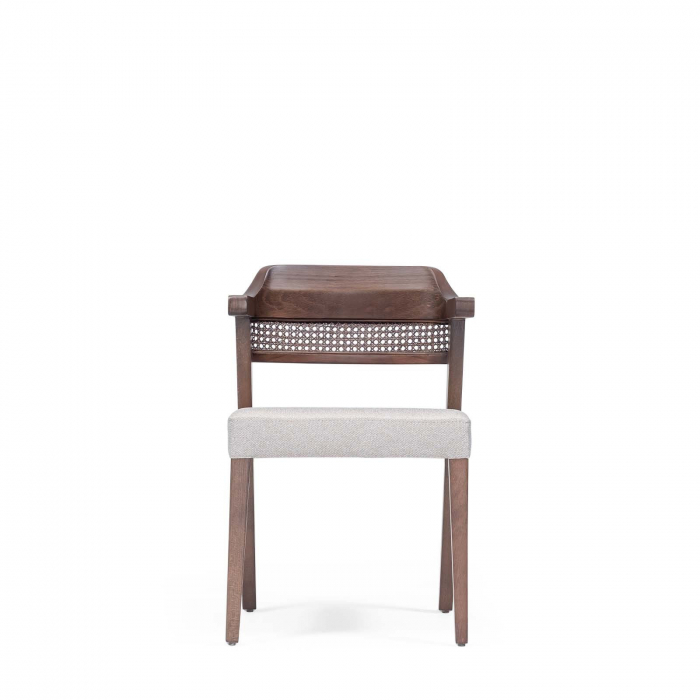 Scaun din lemn cu sezut tapitat si spatar tip plasa / mesh DOVE Wicker [2]
