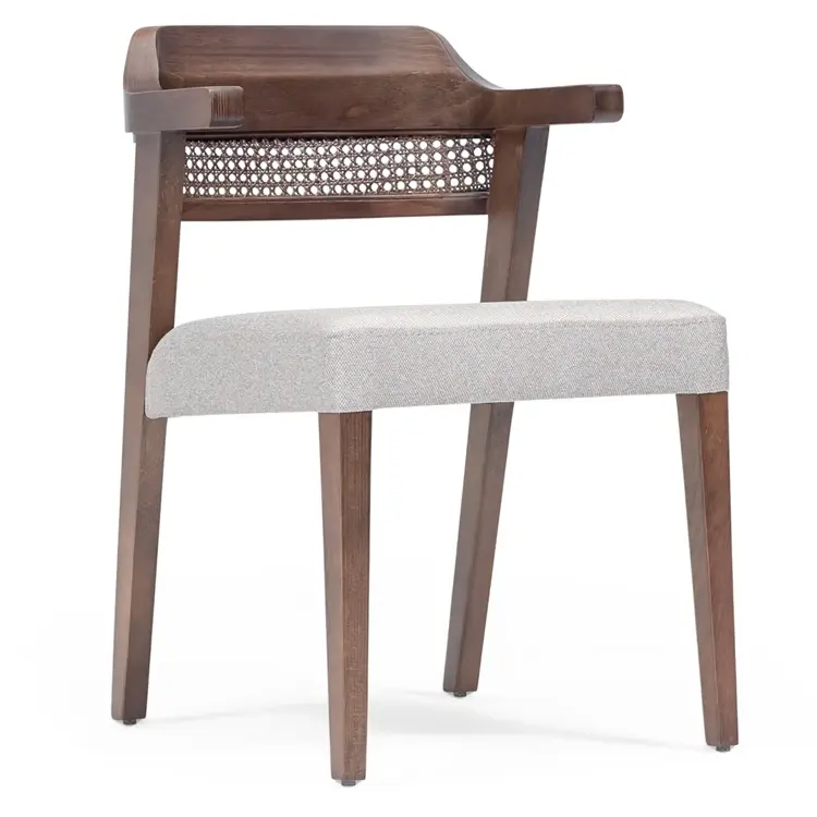 Scaun din lemn cu sezut tapitat si spatar tip plasa / mesh DOVE Wicker [1]