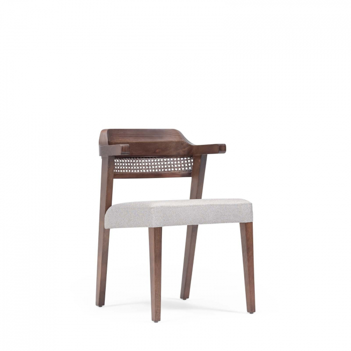Scaun din lemn cu sezut tapitat si spatar tip plasa / mesh DOVE Wicker [3]