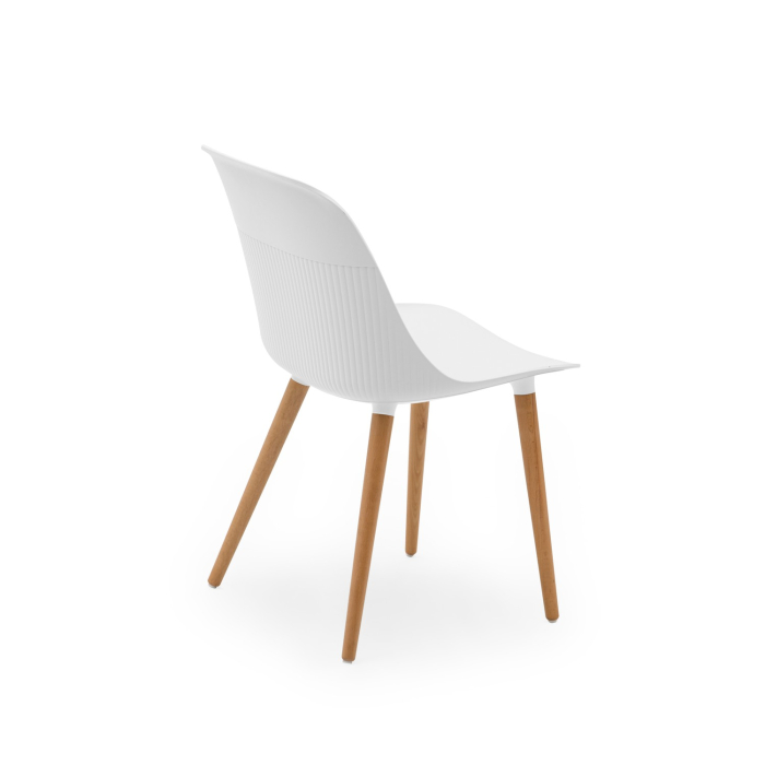 Scaun din plastic si picioare lemn masiv - SHELL-N [2]