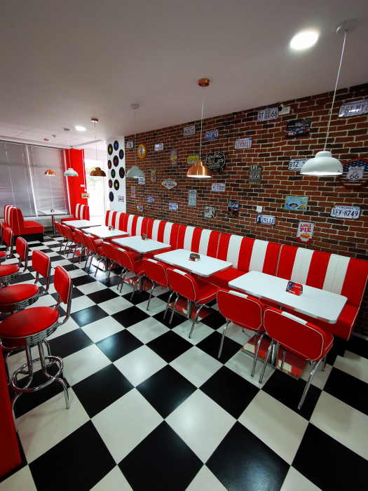 Scaun fast-food / food-court complet tapitat AMERICAN DINNER [2]