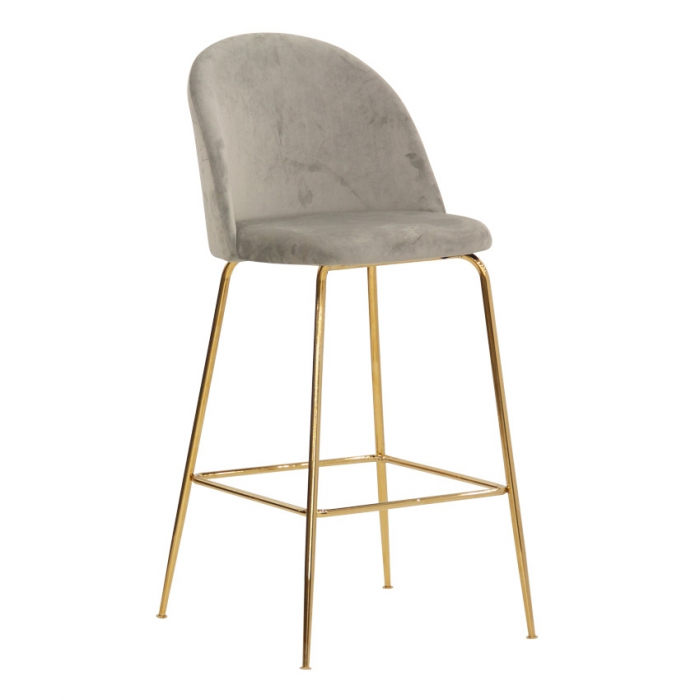 Scaun inalt de bar cadru metalic auriu tapitat RS 1764 [3]