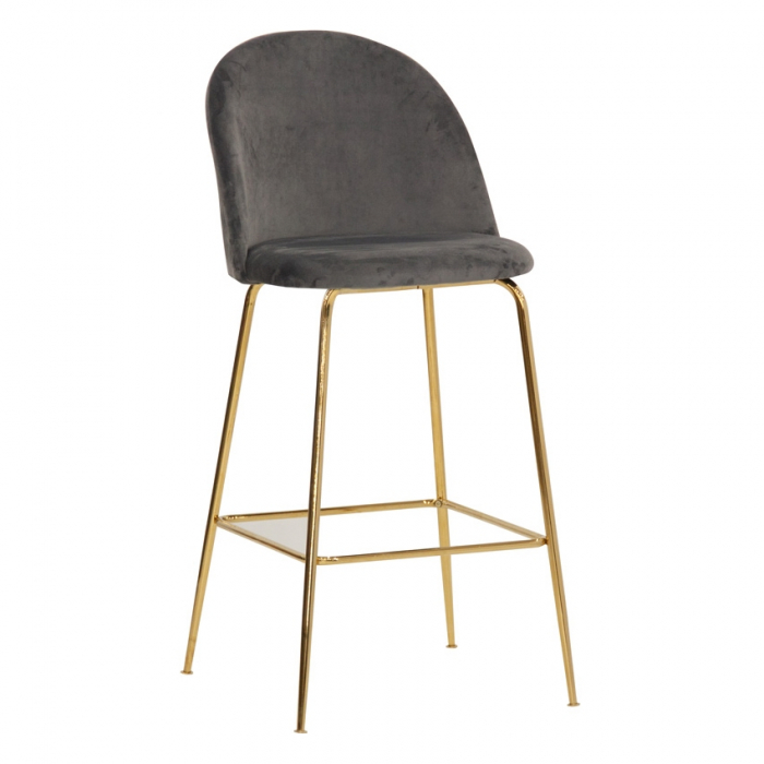 Scaun inalt de bar cadru metalic auriu tapitat RS 1764 [2]