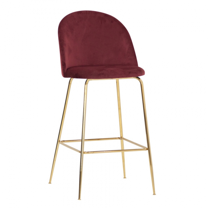 Scaun inalt de bar cadru metalic auriu tapitat RS 1764 [4]