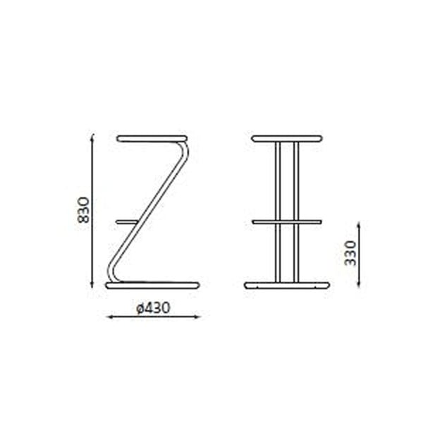 Scaun inalt de bar cadru metalic cromat cu sezut tapitat ZETA 425 EVO_1145 [2]