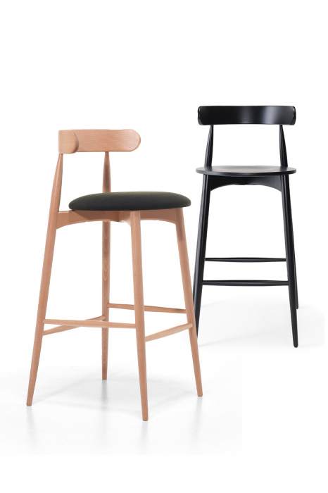 Scaun inalt de bar in stil modern cu cadrul din lemn masiv - FRISBEE 2432 SG [3]