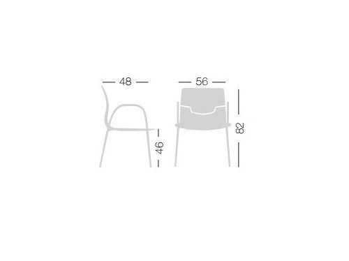 Scaun cu brate cu scoica din plastic si cadru metalic - SLOT TB [3]
