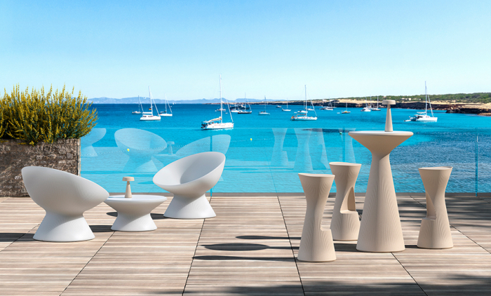 Scaune inalte de bar pentru exterior din polipropilena FADE STOOL [8]