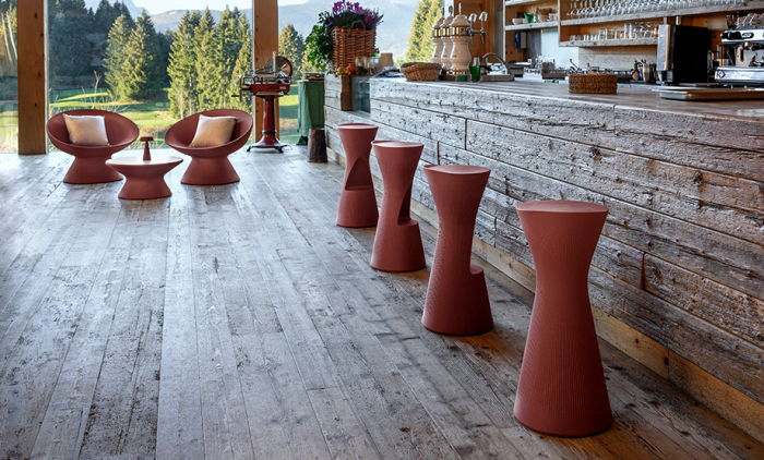 Scaune inalte de bar pentru exterior din polipropilena FADE STOOL [9]