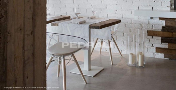 Scaun modern cu scoica din plastic si cadrul din lemn - GLISS 905 [4]