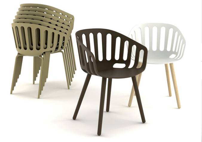 Scaun confortabil cu cadrul metalic si scoica din plastic - BASKET CHAIR [8]