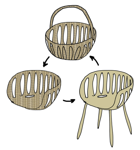 Scaun confortabil de restaurant - BASKET CHAIR BL [3]