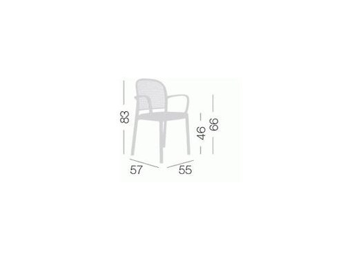 Scaun cu brate pentru HoReCa, din plastic cu picioare din lemn - PANAMA BL [5]