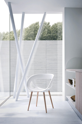 Scaun moden minimalist cu picioare din lemn pentru HoReCa - MOEMA BL [4]