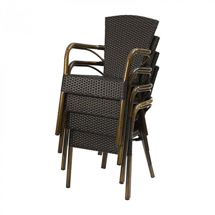 Scaune terasa /outdoor cadru aluminiu si tehno-ratan SPRING DELUXE MOCHA [5]