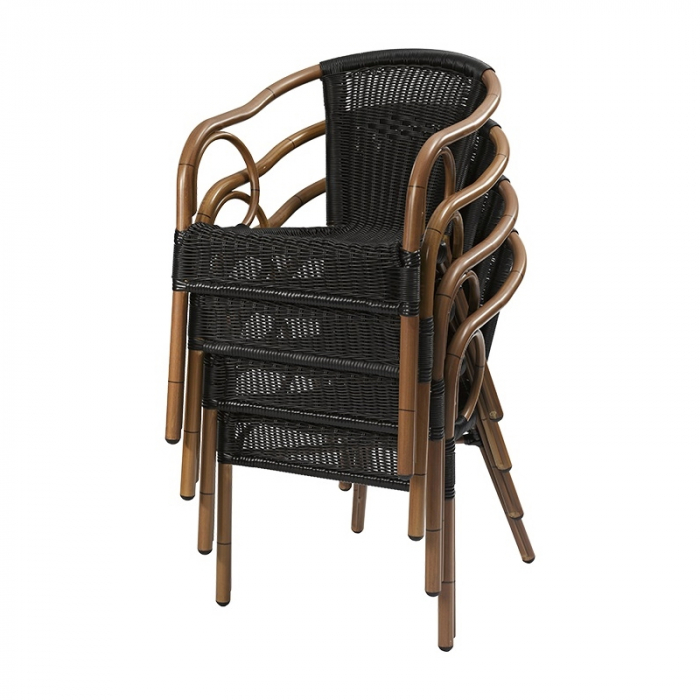 Scaune terasa/outdoor cadru aluminiu tehno-ratan MARINO BLACK [5]
