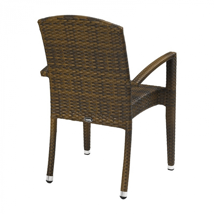 Scaune terasa / outdoor cu brate cadru impletit tehno-rattan TITAN BURNED [2]