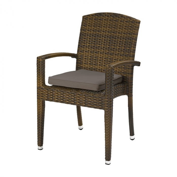 Scaune terasa / outdoor cu brate cadru impletit tehno-rattan TITAN BURNED [5]