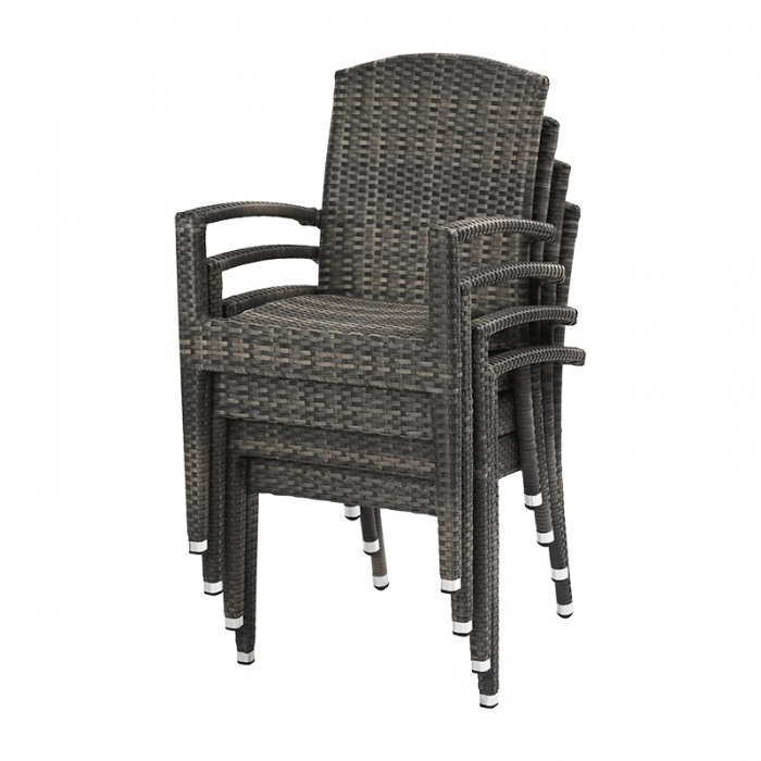 Scaune terasa / outdoor cu brate cadru impletit tehno-rattan TITAN ROCA [6]
