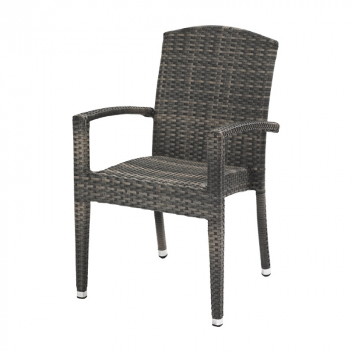 Scaune terasa / outdoor cu brate cadru impletit tehno-rattan TITAN ROCA [1]