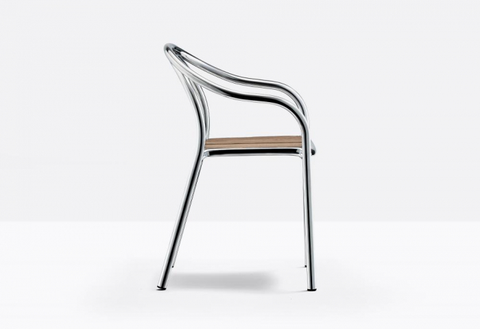 Scaune terasa cadru din aluminiu sezut din lemn outdoor SOUL 3746 [5]