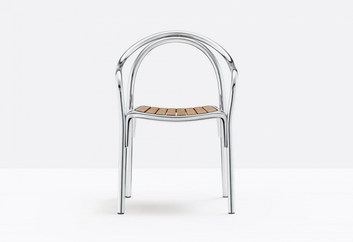 Scaune terasa cadru din aluminiu sezut din lemn outdoor SOUL 3746 [6]