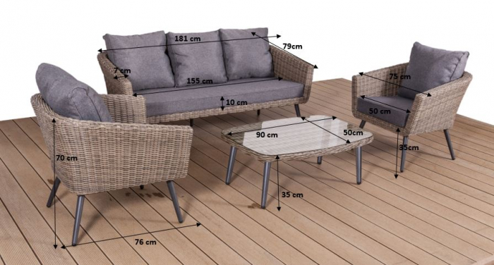 Set terasa/outdoor tehno-rattan ANTICO [8]